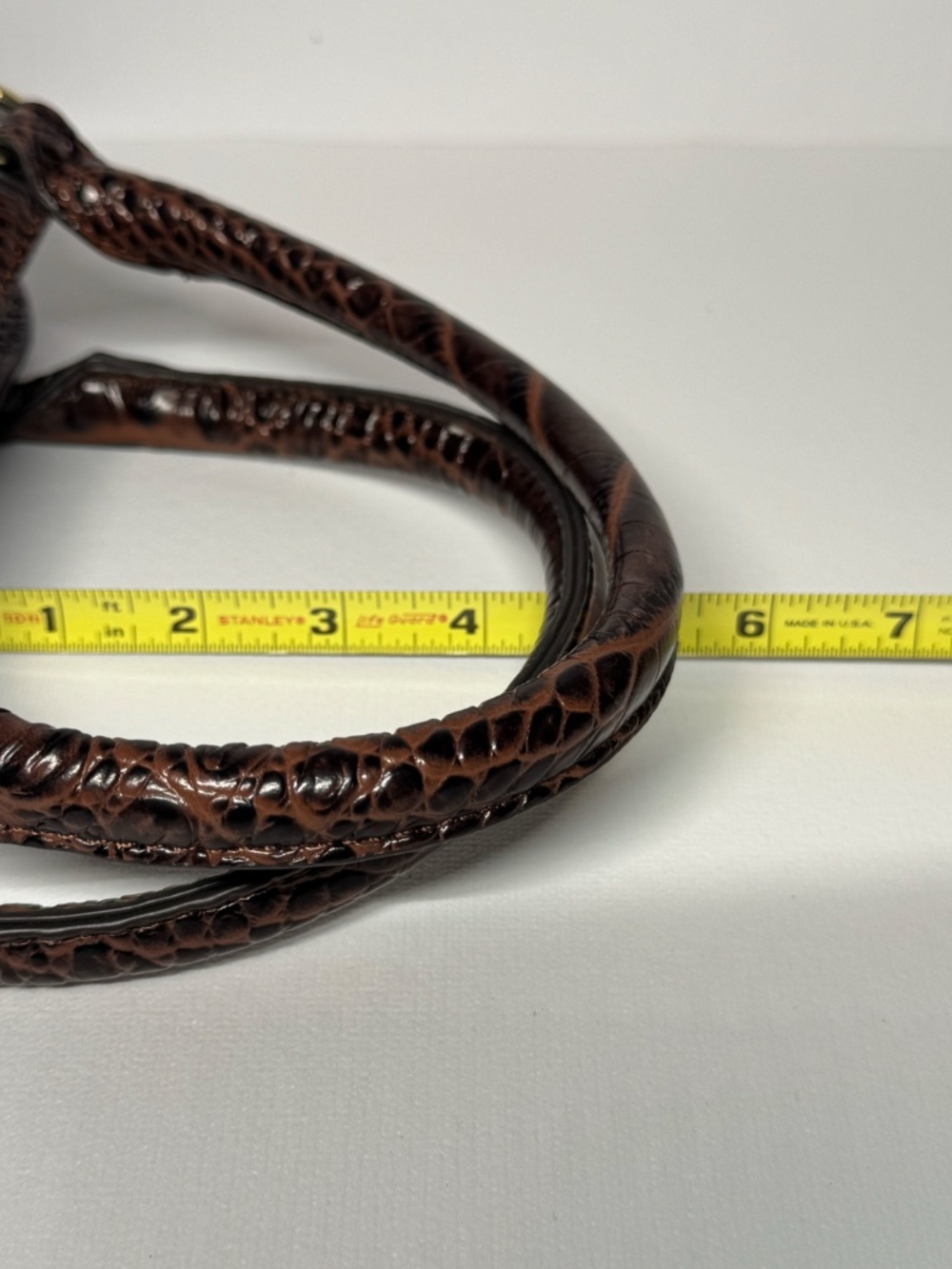 Liz Claiborne Brown Croc Embossed Satchel Handbag Faux Alligator Purse - Picture 14 of 14